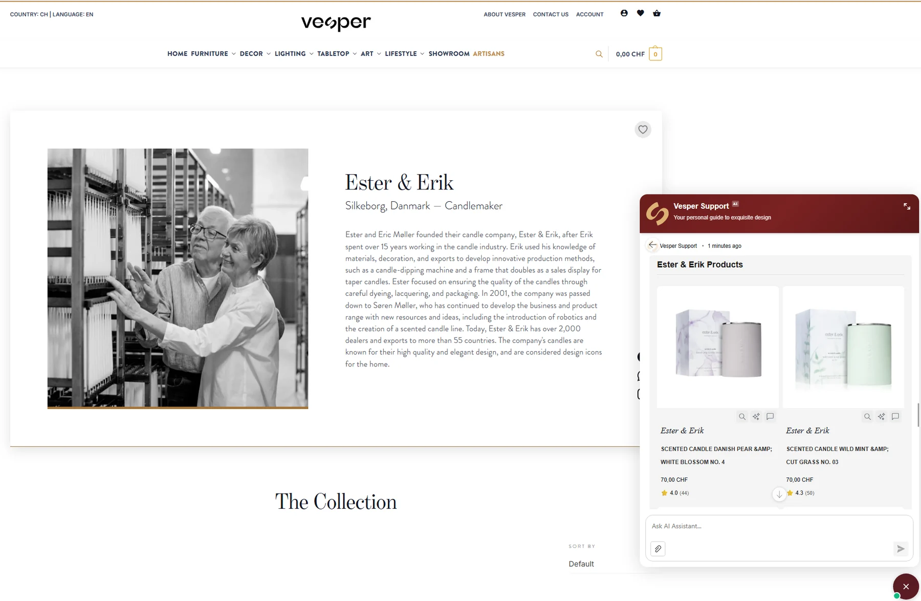 Product collection and recommendations in a connected WooCommerce store